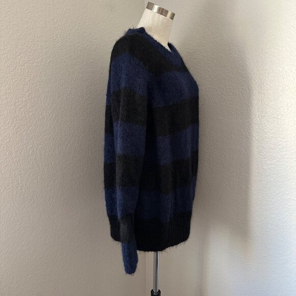 COS Stripe Ribbed Crew Neck Relaxed Fit Knit Jumper Long Sleeve Mohair Wool Blen - Picture 3 of 8